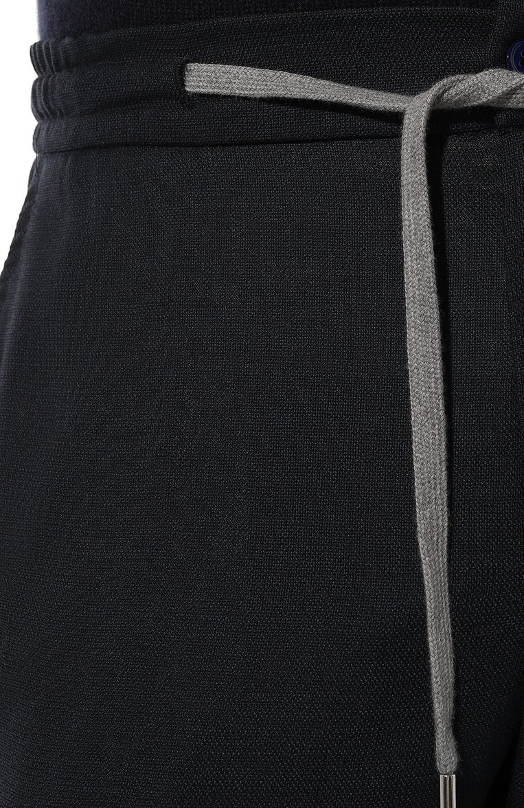 Мужские шерстяные брюки-карго MARCO PESCAROLO темно-синего цвета, арт. T0R/4918 | Фото 5 (Силуэт М (брюки): Карго; Материал внешний: Шерсть; Длина (брюки, джинсы): Стандартные; Случай: Повседневный; Материал сплава: Проставлено; Драгоценные камни: Проставлено; Стили: Кэжуэл)