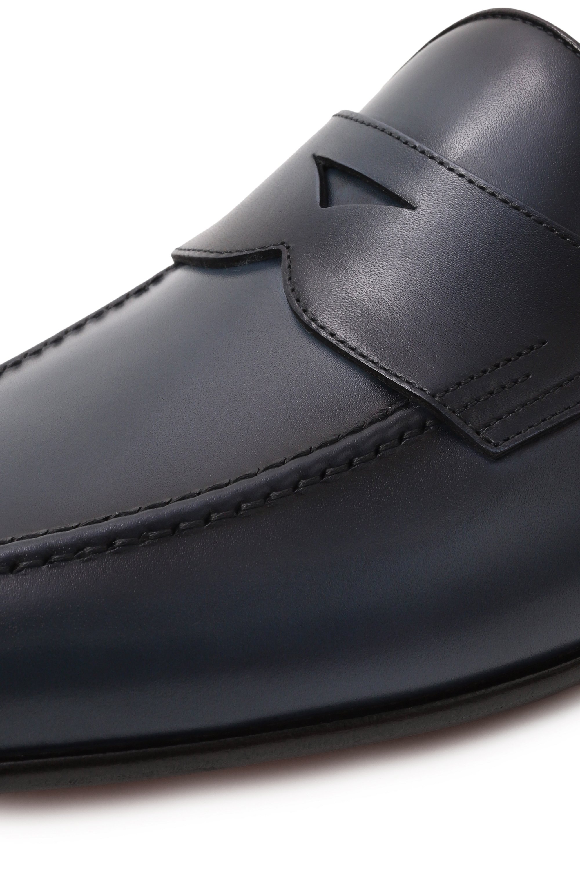 Кожаные пенни-лоферы carlos SANTONI темно-синего цвета по цене 82800 руб., арт. MCNG19044LA3GNTG, фото 7 Кожаные пенни-лоферы carlos SANTONI, арт. MCNG19044LA3GNTG, фото 7