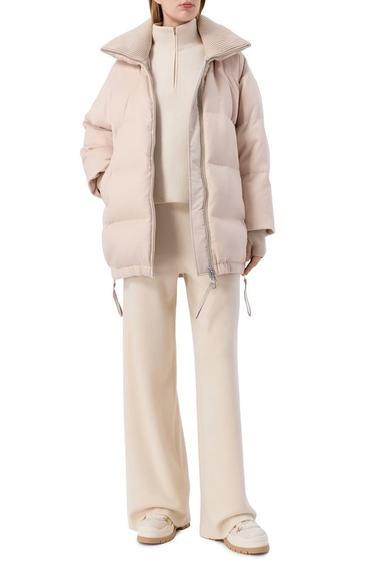 Пуховик из шерсти и вискозы Duno BLANCA/PRAT0 MESTRE Кремовый  BLANCA/PRAT0 MESTRE Фото 2