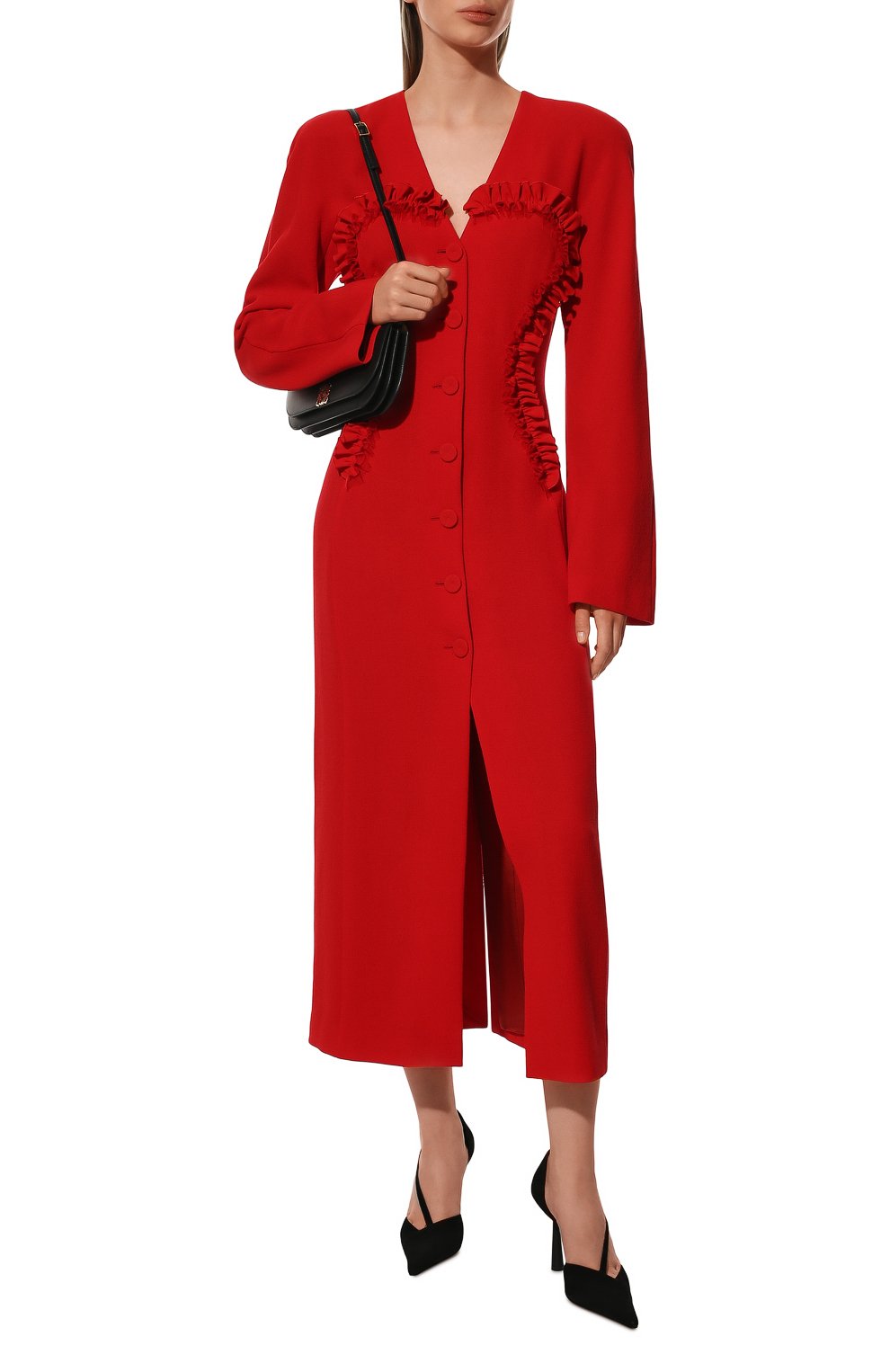 Шерстяное платье ULYANA SERGEENKO красного цвета по цене 235000 руб., арт. ABM026FW19P (1199т19), фото 2 Шерстяное платье ULYANA SERGEENKO, арт. ABM026FW19P (1199т19), фото 2