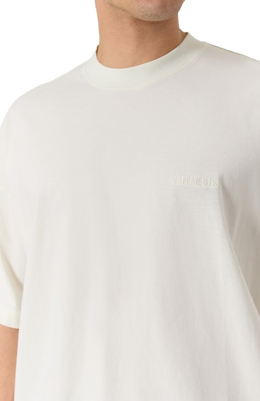 Хлопковая футболка VETEMENTS UH76TR100I/1000 LIGHT JERSEY Белый  UH76TR100I/1000 LIGHT JERSEY Фото 5