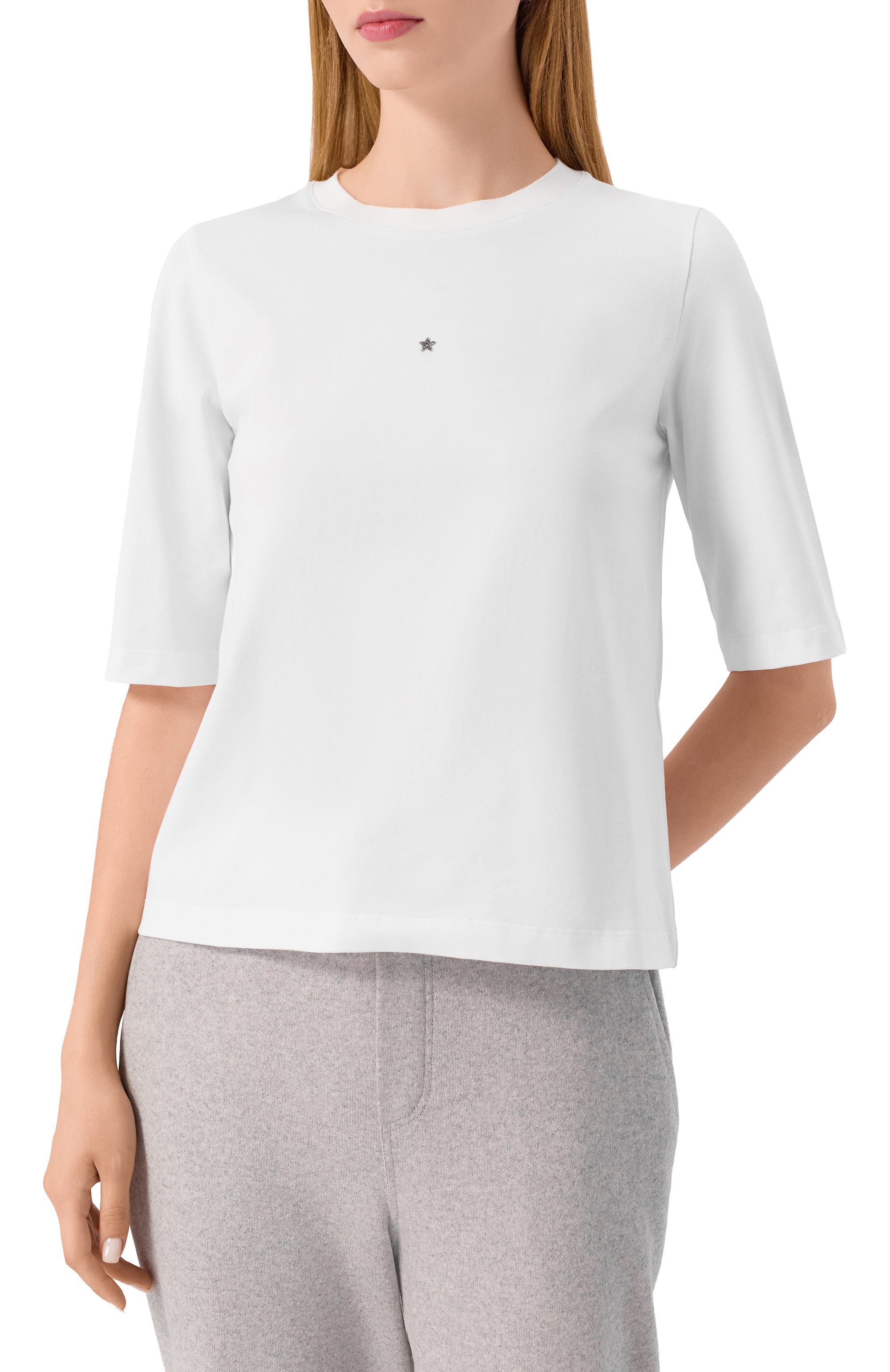 Хлопковая футболка LORENA ANTONIAZZI, арт. TS24D/4577, фото 3