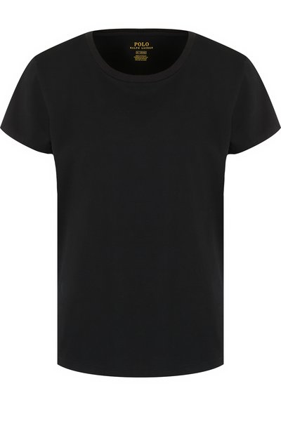 Женская однотонная хлопковая футболка с круглым вырезом POLO RALPH LAUREN, арт. 211663089