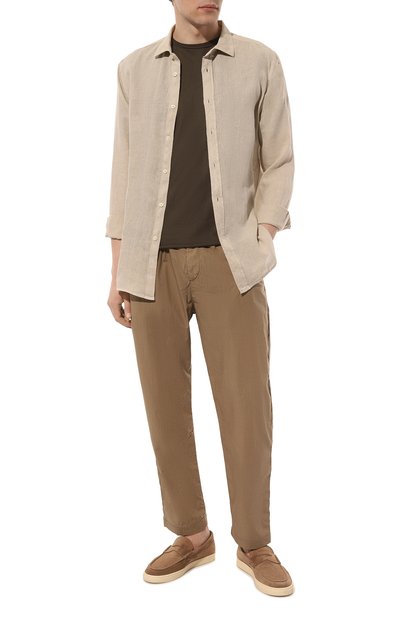 Хлопковая футболка HANNES ROETHER хаки цвета по цене 14900 руб., арт. 110892/FA36C0N.215.213, фото 2 Хлопковая футболка HANNES ROETHER, арт. 110892/FA36C0N.215.213, фото 2