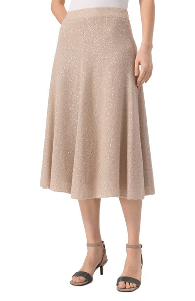 Юбка изо льна и кашемира BRUNELLO CUCINELLI, арт. MDJ547689, фото 3