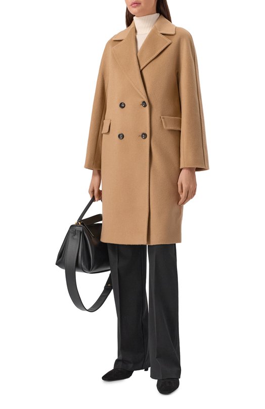 Пальто из шерсти и кашемира Max Mara Studio PANTE0N Бежевый  PANTE0N Фото 2
