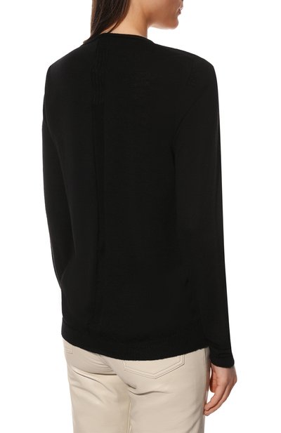 Кашемировый пуловер RICK OWENS черного цвета по цене 59950 руб., арт. RP01B4623/WS, фото 4 Кашемировый пуловер RICK OWENS, арт. RP01B4623/WS, фото 4
