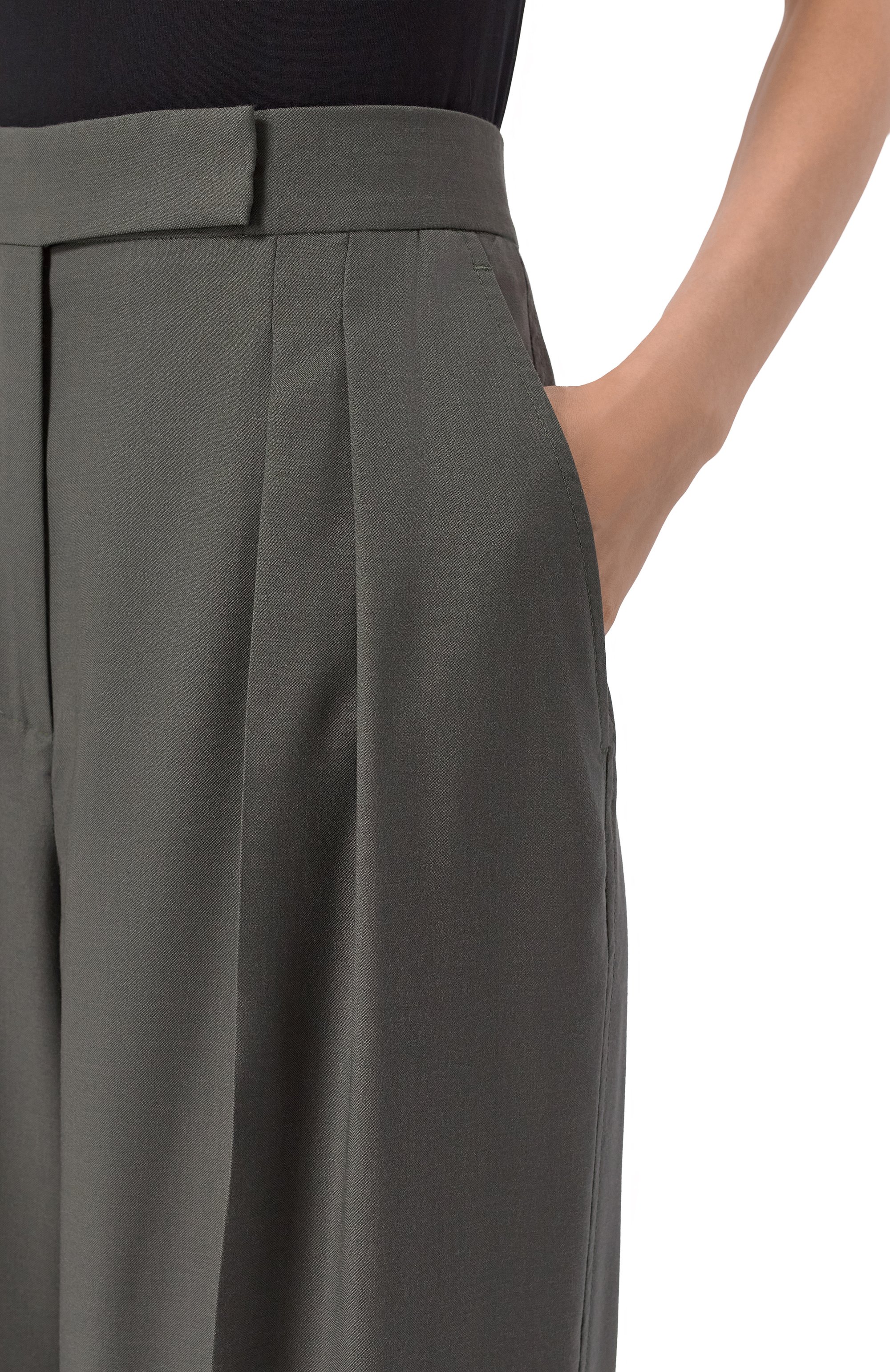 Кашемировые брюки MVST темно-зеленого цвета по цене 253500 руб., арт. M25.1MW.T012/7806/U/-, фото 5 Кашемировые брюки MVST, арт. M25.1MW.T012/7806/U/-, фото 5