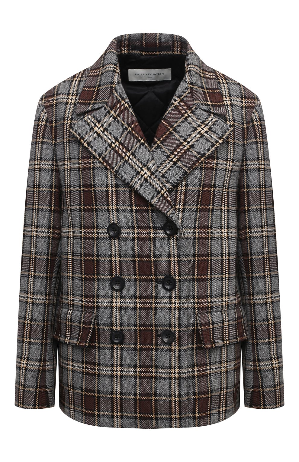 Шерстяной жакет DRIES VAN NOTEN серого цвета по цене 127500 руб., арт. 202-30510-1037, фото 1 Шерстяной жакет DRIES VAN NOTEN, арт. 202-30510-1037, фото 1