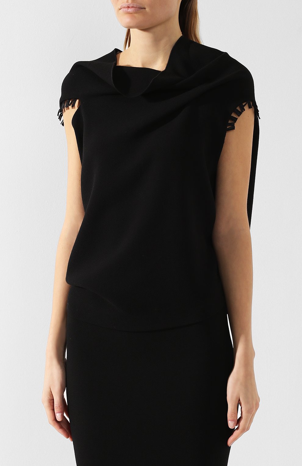 Шерстяной топ ROLAND MOURET черного цвета по цене 41050 руб., арт. PS19/S6100/F0248, фото 3 Шерстяной топ ROLAND MOURET, арт. PS19/S6100/F0248, фото 3