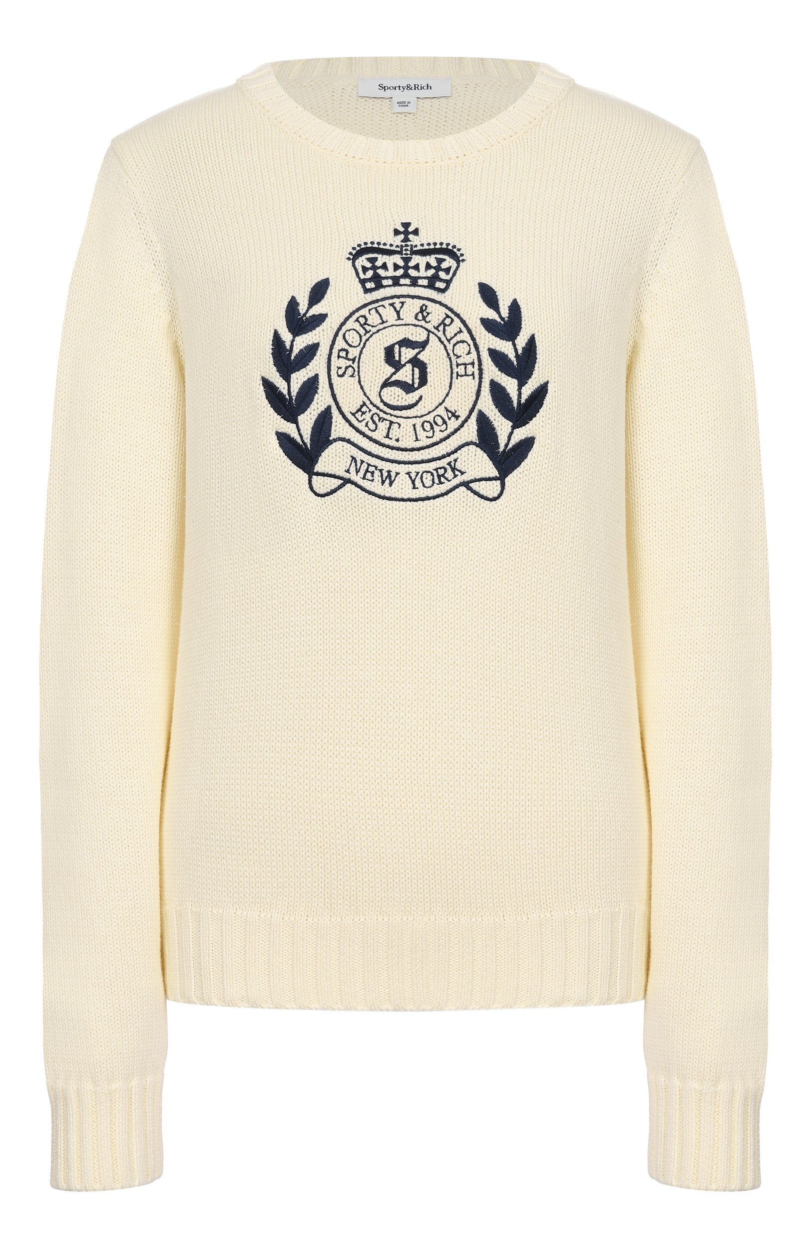 Хлопковый свитер SPORTY AND RICH, арт. WS065712243WH37, фото 1