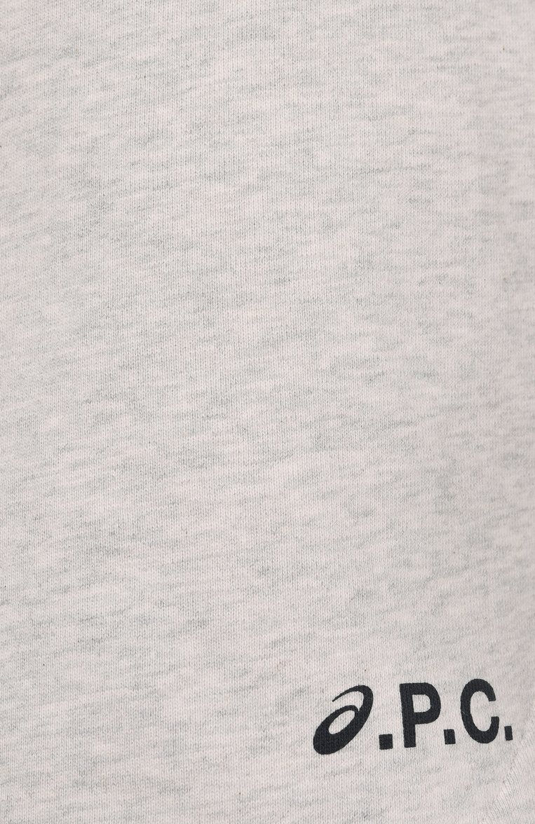 Женские хлопковые шорты a.p.c. x asics A.P.C. серого цвета, арт. C0EZD-F10210 | Фото 6 (Автоматизация состава: Проставлено; Автоматизация ТО: Проставлено; Длина Ж (юбки, платья, шорты): Мини; Материал внешний: Хлопок; Стили: Спорт-шик)