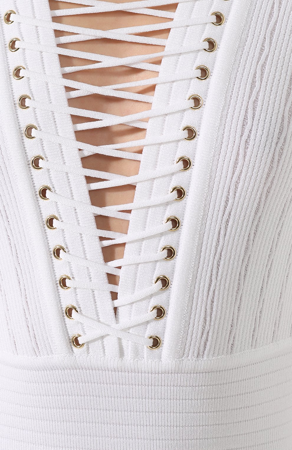 Платье BALMAIN белого цвета по цене 166500 руб., арт. TF16640/K030, фото 5 Платье BALMAIN, арт. TF16640/K030, фото 5