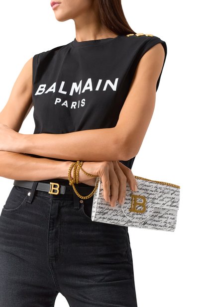 Сумка b-buzz BALMAIN черно-белого цвета по цене 109000 руб., арт. EN10N197/LCLL, фото 2 Сумка b-buzz BALMAIN, арт. EN10N197/LCLL, фото 2