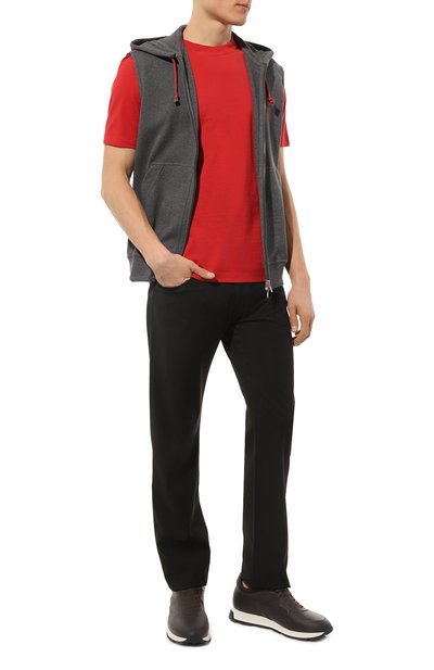 Хлопковая футболка BRUNELLO CUCINELLI красного цвета по цене 34700 руб., арт. M0T611308, фото 2 Хлопковая футболка BRUNELLO CUCINELLI, арт. M0T611308, фото 2