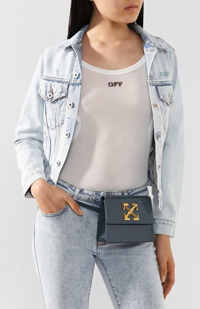 Поясная сумка 0.7 jitney OFF-WHITE зеленого цвета по цене 83500 руб., арт. 0WNA093T20LEA0025576, фото 2 Поясная сумка 0.7 jitney OFF-WHITE, арт. 0WNA093T20LEA0025576, фото 2