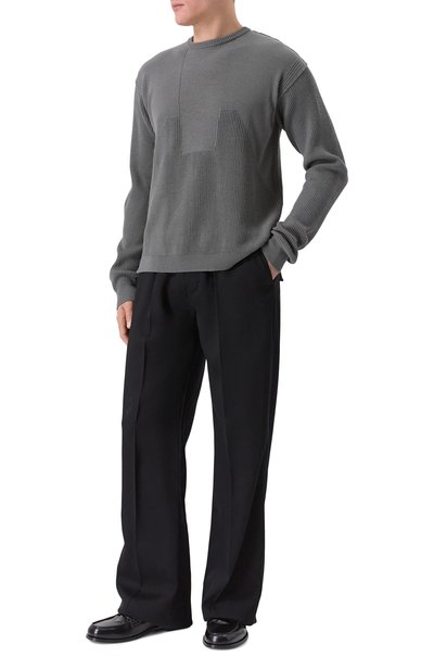 Шерстяной свитер RICK OWENS серого цвета по цене 114000 руб., арт. RU01F2615/KWVH, фото 2 Шерстяной свитер RICK OWENS, арт. RU01F2615/KWVH, фото 2