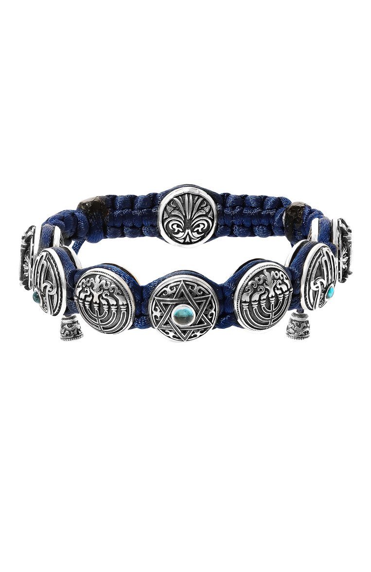 Мужской браслет в добрый час GL JEWELRY синего цвета, арт. M470001-S97-323 | Фото 1 (Региональные ограничения белый список (Axapta Mercury): Не проставлено; Нос: Не проставлено; Материал: Серебро)