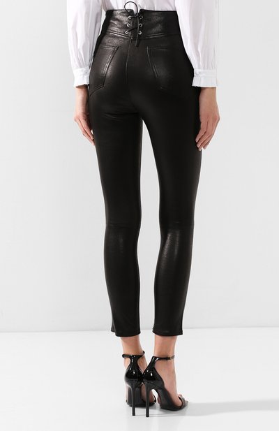 Кожаные брюки RAG AND BONE черного цвета по цене 128500 руб., арт. W2593L034BLK, фото 4 Кожаные брюки RAG AND BONE, арт. W2593L034BLK, фото 4