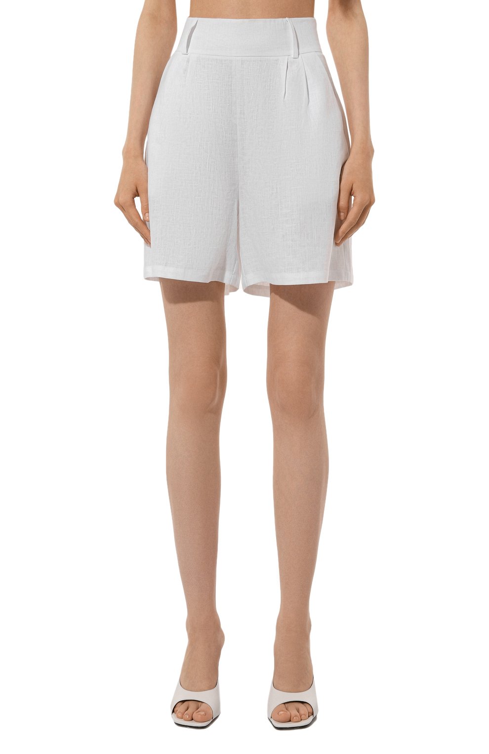 Льняные шорты FLASHIN белого цвета по цене 17500 руб., арт. FC25SL, фото 3 Льняные шорты FLASHIN, арт. FC25SL, фото 3