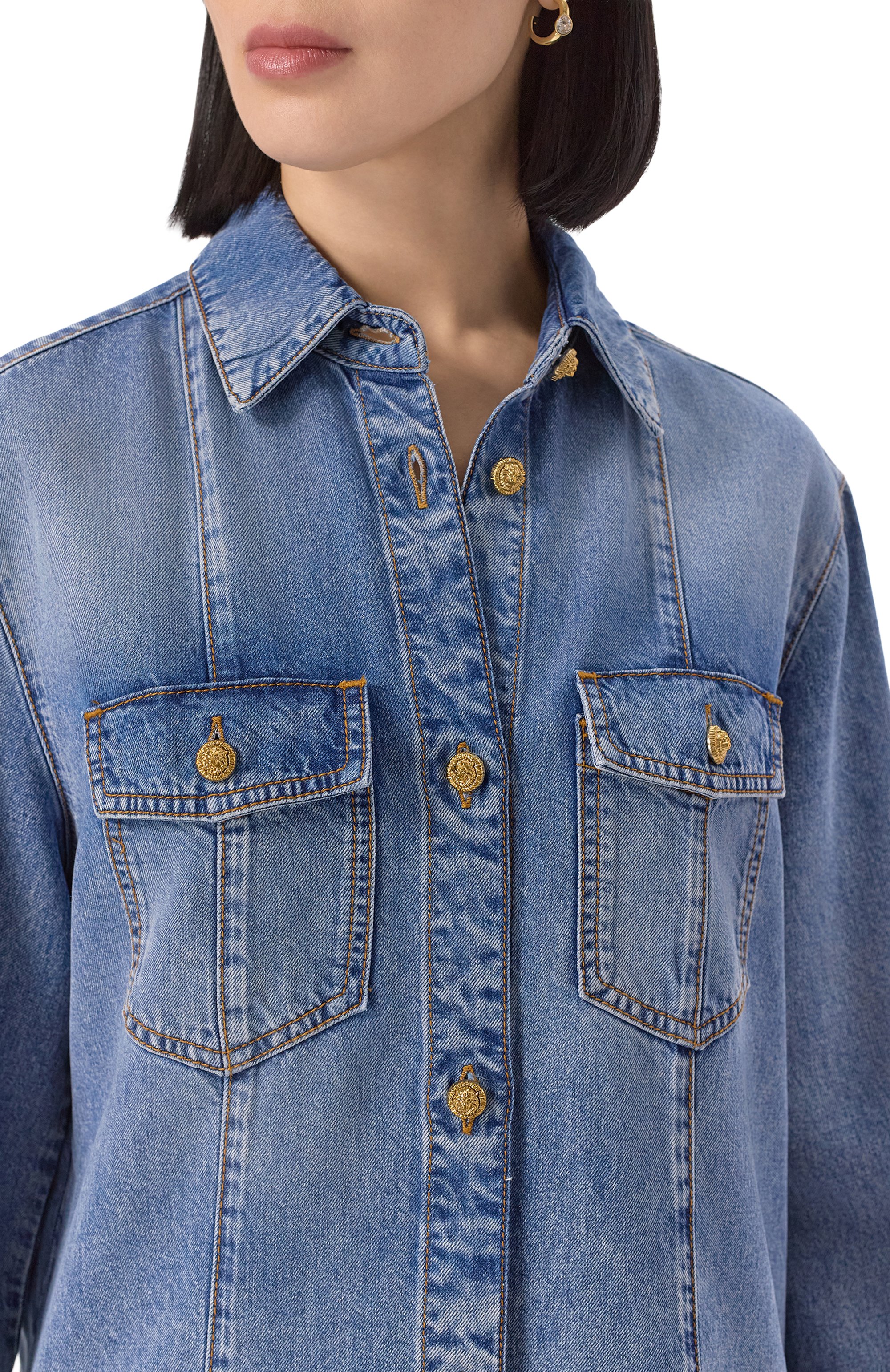 Джинсовая рубашка BALMAIN, арт. FF0HC080/DF97, фото 5