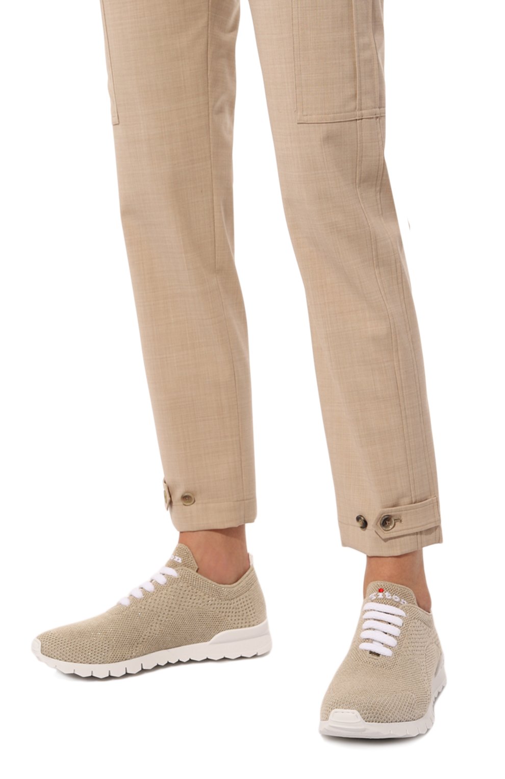 Текстильные кроссовки KITON бежевого цвета по цене 121000 руб., арт. DSSFITSN0084758, фото 3 Текстильные кроссовки KITON, арт. DSSFITSN0084758, фото 3