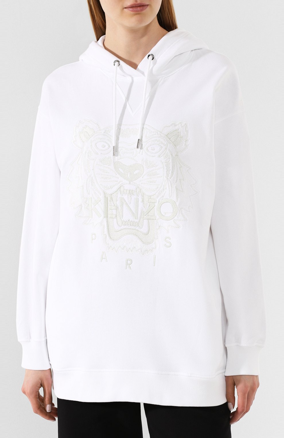 Хлопковое худи KENZO белого цвета по цене 29450 руб., арт. FA52SW9644XI, фото 3 Хлопковое худи KENZO, арт. FA52SW9644XI, фото 3