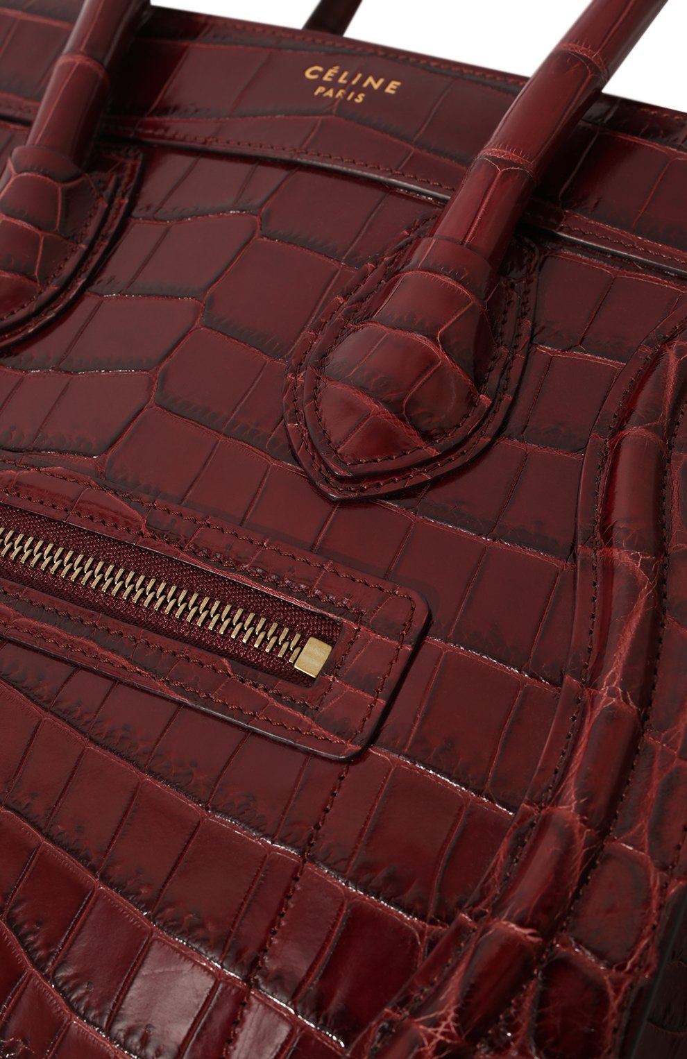Сумка luggage micro из кожи крокодила CELINE, арт. 167794ACS, фото 3