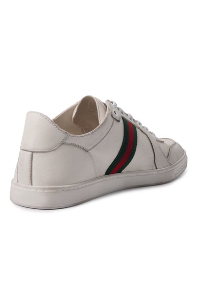 Кожане кеды stretch GUCCI молочного цвета по цене 96300 руб., арт. 865056/AAGFF, фото 5 Кожане кеды stretch GUCCI, арт. 865056/AAGFF, фото 5