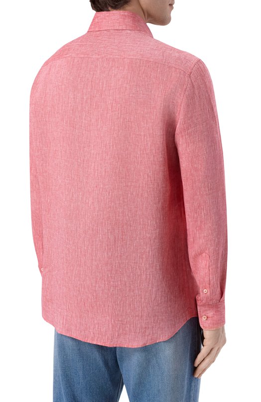 Льняная рубашка Brunello Cucinelli MM6840627 Розовый  MM6840627 Фото 4