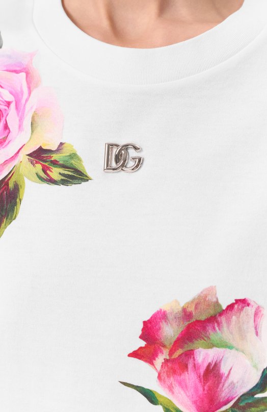 Хлопковая футболка Dolce & Gabbana F8U04T/GDCZS Белый  F8U04T/GDCZS Фото 5
