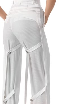 Женские брюки из вискозы ANN DEMEULEMEESTER белого цвета, арт. B0012420/FA573 | Фото 5 (Материал внешний: Вискоза; Длина (брюки, джинсы): Удлиненные; Материал сплава: Проставлено; Драгоценные камни: Проставлено; Стили: Кэжуэл; Силуэт Ж (брюки и джинсы): Прямые; Кросс-КТ: костюм; Женское Кросс-КТ: Брюки-одежда)
