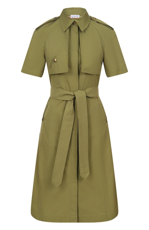 Хлопковое платье Burberry 8117709 Хаки 8117709