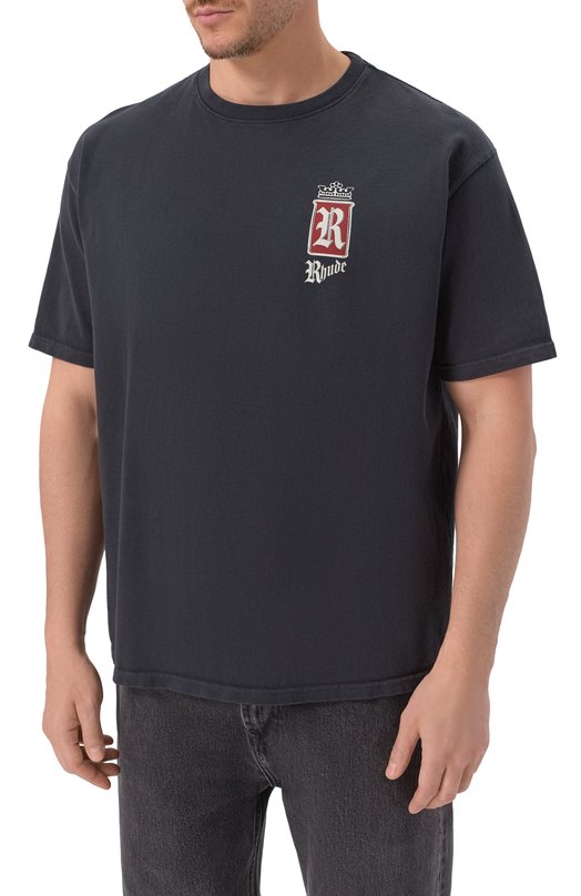 Хлопковая футболка Rhude RHSS26TT07012 Чёрный  RHSS26TT07012 Фото 3
