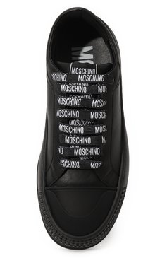 Женские комбинированные кеды MOSCHINO черного цвета, арт. MA15954G1H/M37 | Фото 6 (Материал внешний: Экокожа, Текстиль; Подошва: Платформа; Материал сплава: Проставлено; Материал утеплителя: Без утеплителя; Материал внутренний: Текстиль; Драгоценные камни: Проставлено; Стили: Кэжуэл)