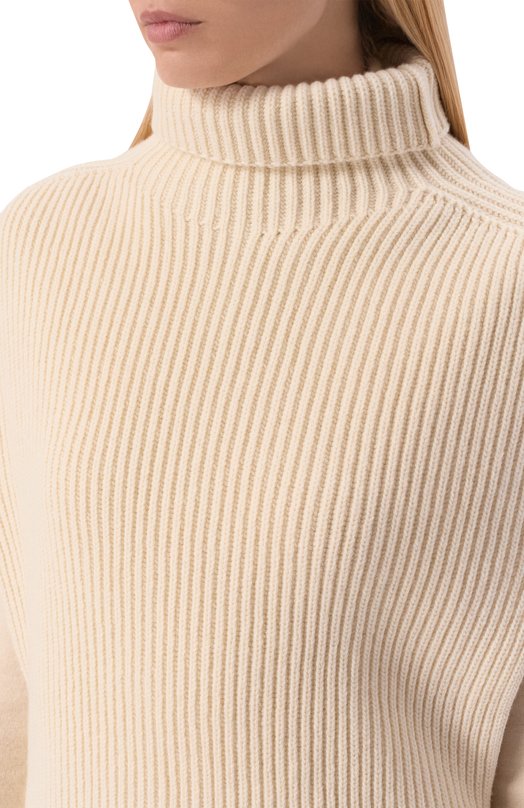 Шерстяное пончо Jil Sander J02ZZ0146/J14511 Кремовый  J02ZZ0146/J14511 Фото 5