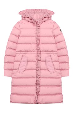 Детская пуховое пальто MONCLER светло-розового цвета, арт. F2-954-1C508-10-54155/12-14A | Фото 1 (Кросс-КТ: Зима; Девочки Кросс-КТ: Пуховик-верхняя одежда; Рукава: Длинные; Материал внеш�ний: Синтетический материал; Региональные ограничения белый список (Axapta Mercury): RU; Материал сплава: Проставлено; Материал подклада: Синтетический материал; Драгоценные камни: Проставлено; Материал утеплителя: Пух и перо; Ростовка одежда: 12 лет | 152 см, 16 лет | 164 см)