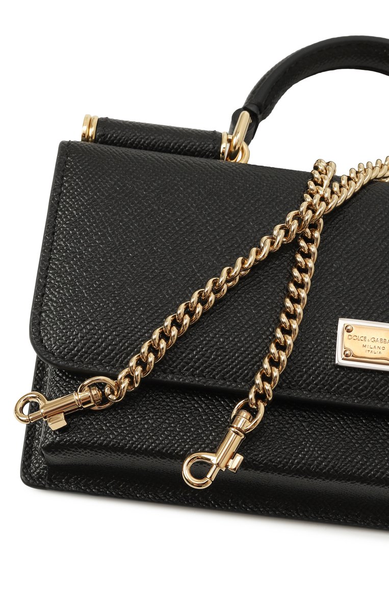 Женская сумка sicily DOLCE & GABBANA черно�го цвета, арт. BI9280_BE9280/A1001_1 | Фото 3 (Размер: mini; Драгоценные камни: Проставлено; Материал сплава: Проставлено; Материал: Натуральная кожа; Сумки-технические: Сумки top-handle)