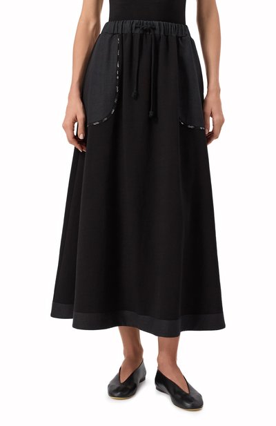 Юбка из хлопка и льна MIDGARD PARIS, арт. ST55CN-OS-BK, фото 3