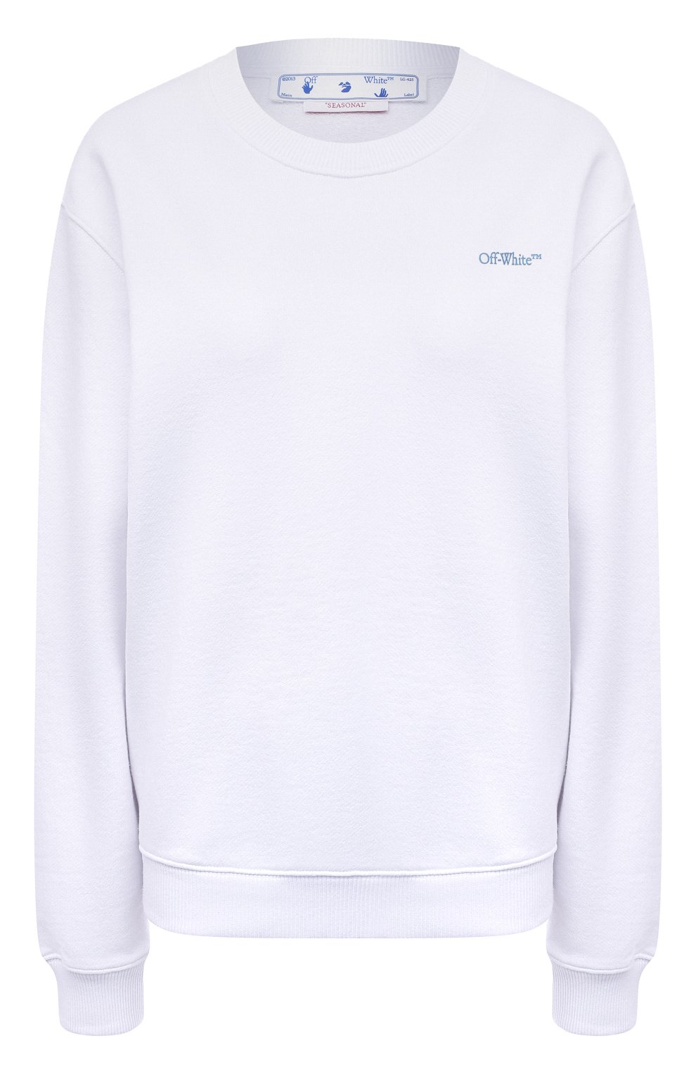 Хлопковый свитшот OFF-WHITE белого цвета по цене 64800 руб., арт. 0WBA055S22JER004, фото 1 Хлопковый свитшот OFF-WHITE, арт. 0WBA055S22JER004, фото 1