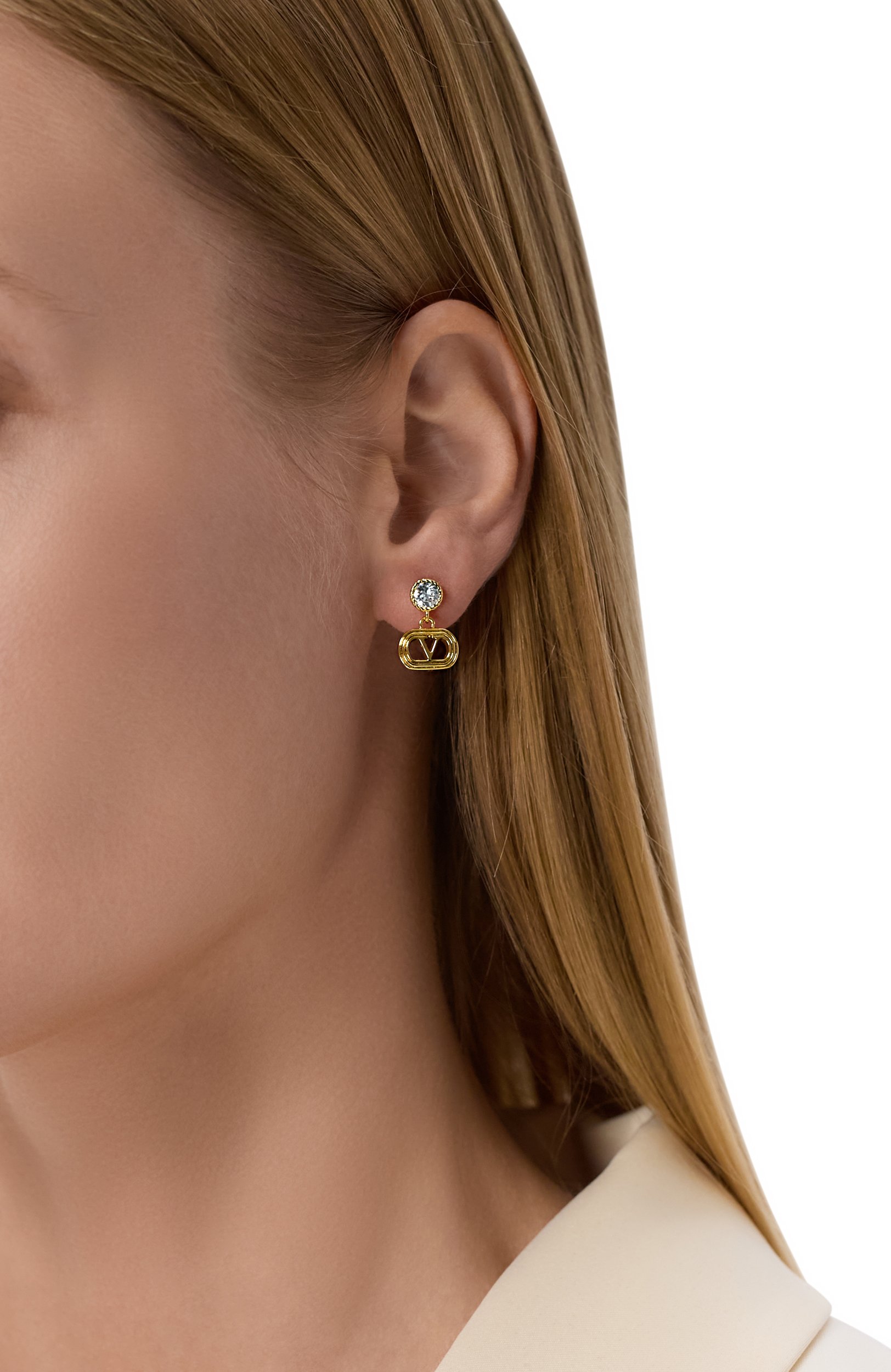 Серьги VALENTINO золотого цвета по цене 43100 руб., арт. 9W2J0AI4/YCW, фото 2 Серьги VALENTINO, арт. 9W2J0AI4/YCW, фото 2