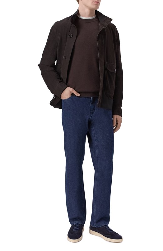 Замшевые кеды Kiton USSA415N01279 Синий  USSA415N01279 Фото 2