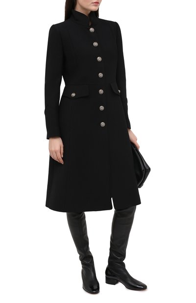 Шерстяное пальто DOLCE & GABBANA черного цвета по цене 370500 руб., арт. F0Z21T/FU2C0, фото 2 Шерстяное пальто DOLCE & GABBANA, арт. F0Z21T/FU2C0, фото 2