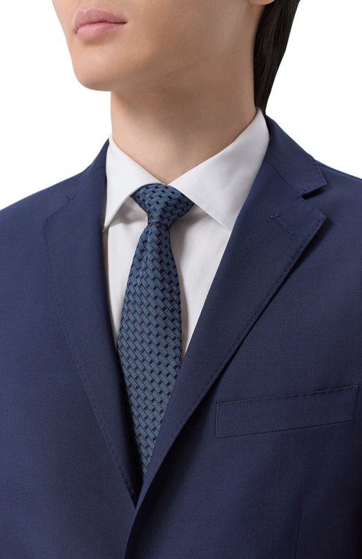 Шелковый галстук Canali 18/HJ04496 Синий  18/HJ04496 Фото 2