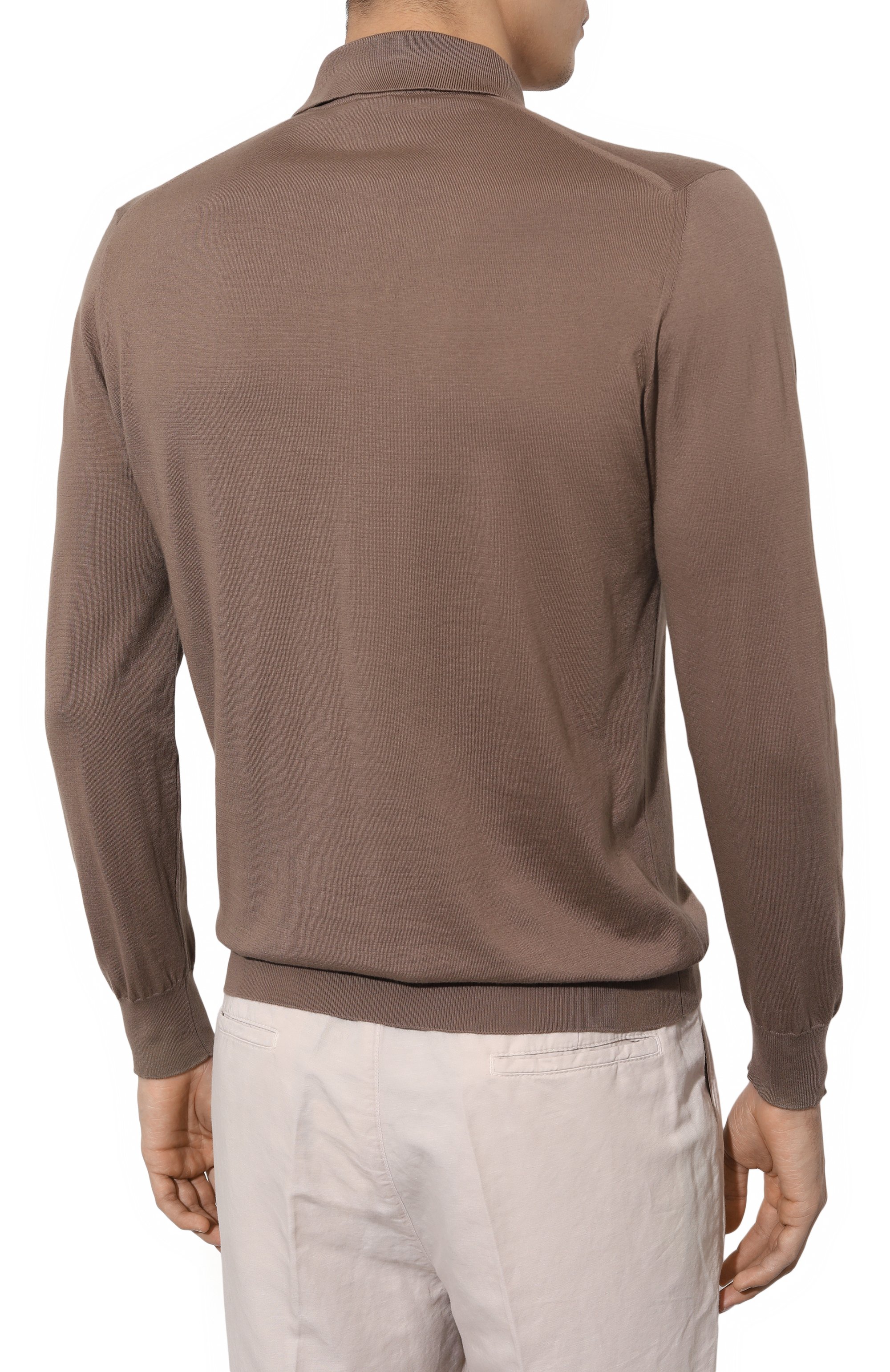 Хлопковое поло KITON коричневого цвета по цене 114000 руб., арт. UMKXX35K3, фото 4 Хлопковое поло KITON, арт. UMKXX35K3, фото 4