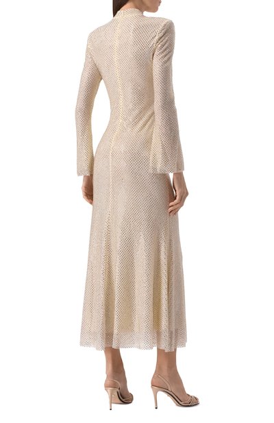 Платье с отделкой стразами SELF-PORTRAIT кремового цвета по цене 93700 руб., арт. SC24-008M-C, фото 4 Платье с отделкой стразами SELF-PORTRAIT, арт. SC24-008M-C, фото 4