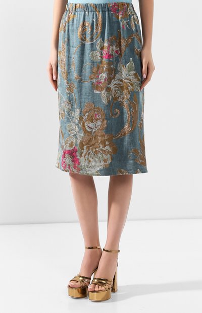 Юбка из смеси хлопка и льна DRIES VAN NOTEN, арт. 201-10828-9362, фото 3