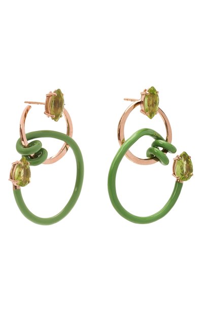 Серьги BEA BONGIASCA зеленого цвета по цене 144000 руб., арт. VE214RGS-M/M, фото 3 Серьги BEA BONGIASCA, арт. VE214RGS-M/M, фото 3