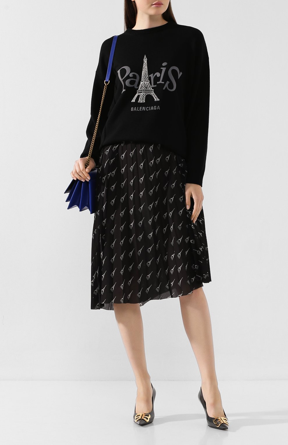 Кашемировый свитшот BALENCIAGA черного цвета по цене 86100 руб., арт. 595117/T4100, фото 2 Кашемировый свитшот BALENCIAGA, арт. 595117/T4100, фото 2