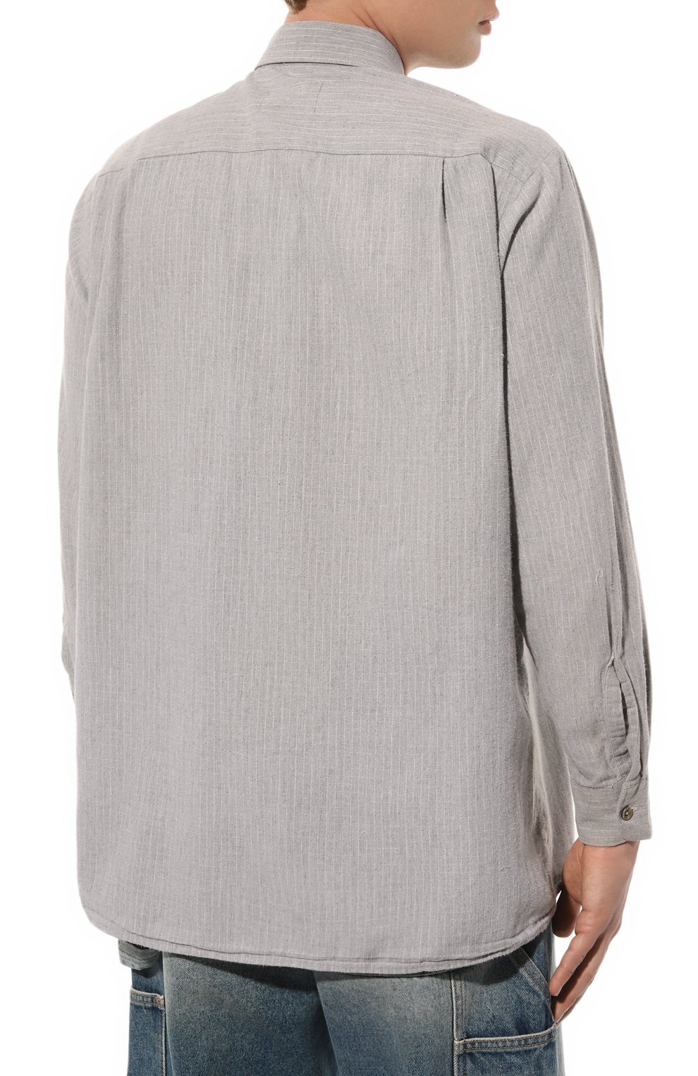 Хлопковая рубашка BARBED серого цвета по цене 21050 руб., арт. CAM1, фото 4 Хлопковая рубашка BARBED, арт. CAM1, фото 4